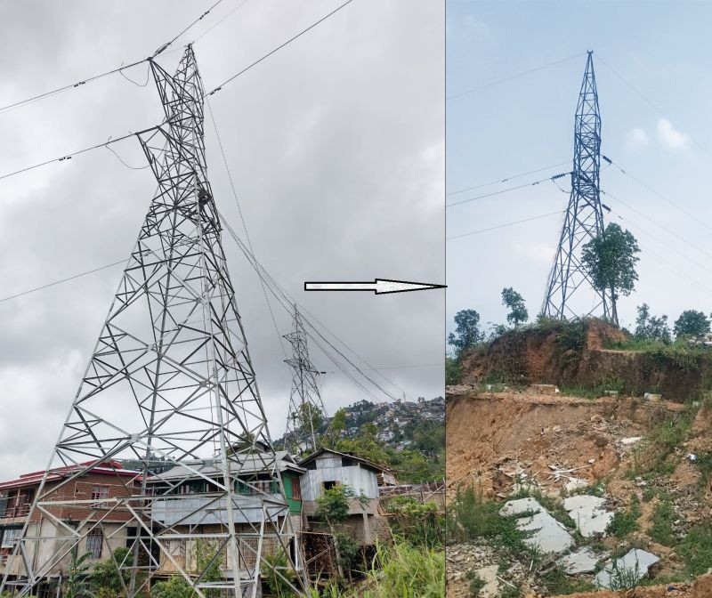 The newly constructed transmission at Okpu Road, Artang Ward in Mokokchung.